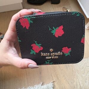 Kate Spade Black Floral Jewelry Case